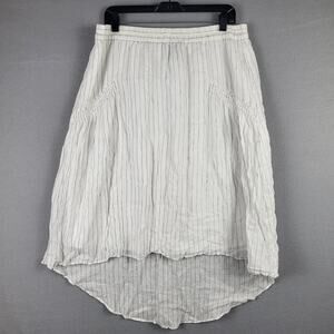 Mossimo‎ XL Asymmetrical Prairie Skirt White Linen European Summer Coastal Boho